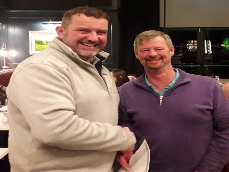 Turkey Shoot winner Brian Giles (right) with Captain John O'Connor.